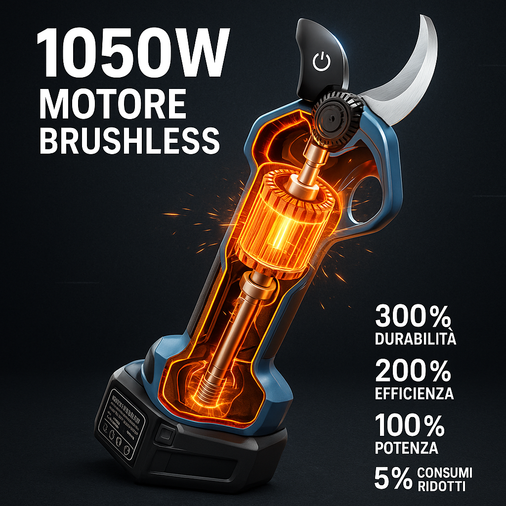 Cesoia a Batteria Senza Fili 1.050W + Accessori