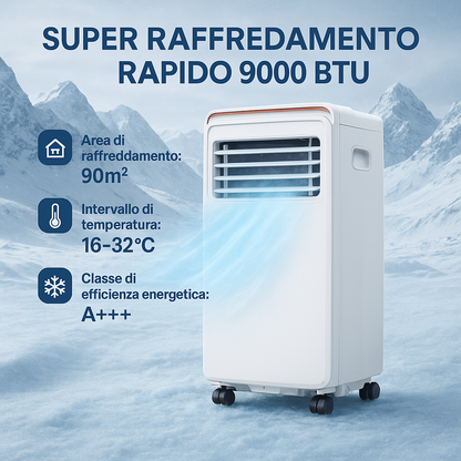 CONDIZIONATORE PORTATILE 5 IN 1 SENZA TUBI - 9000BTU