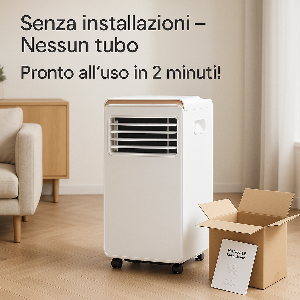 CONDIZIONATORE PORTATILE 5 IN 1 SENZA TUBI - 9000BTU